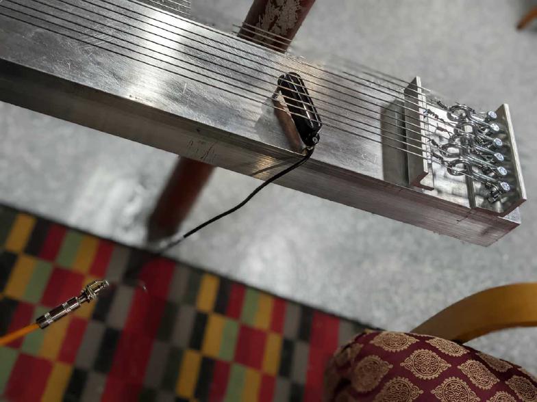 Dry fitting the pickups.