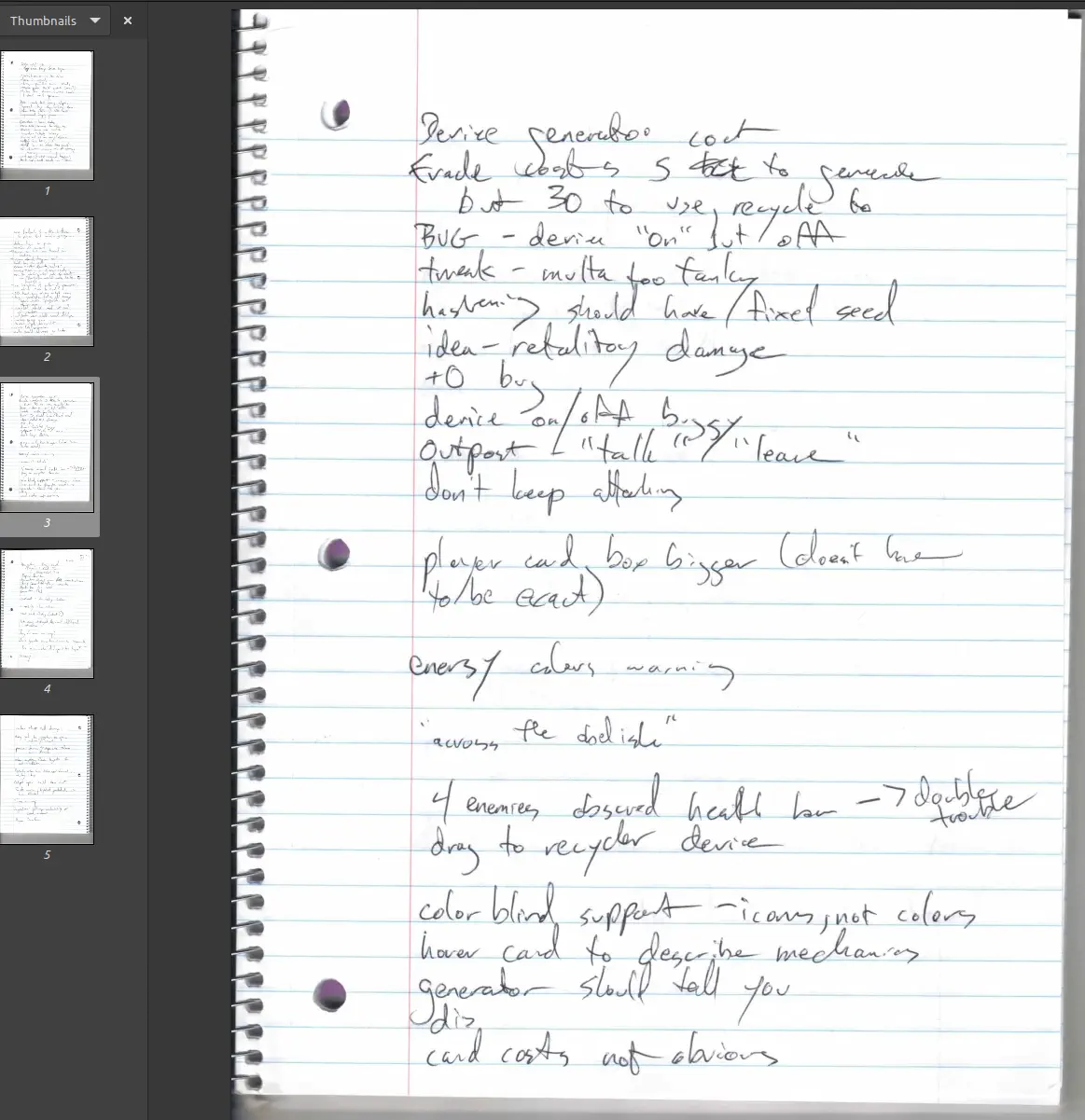 Scanned handwritten notes of feedback about The Patchwork Ship