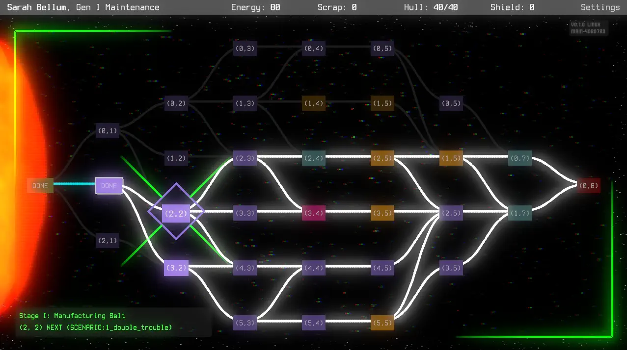 The map for the first stage of The Patchwork Ship